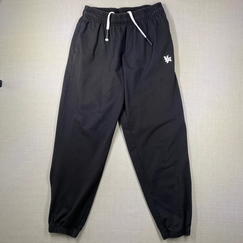 YoungLA 231 Mens Black Cotton Joggers Sweatpants Drawstring Size Large YLA2901